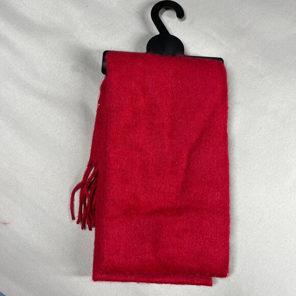 Barbour Red Lambswool Scarf New with tags & Hanger Great Luxury Gift Old Money - Picture 9 of 11